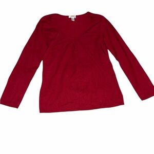 Talbots Long Sleeve Top in Deep Red